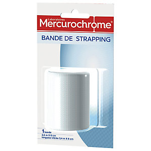 MERCUROCHROME Bande de strapping Mercurochrome 2,5 m x 6 cm, lot de 2 bandes
