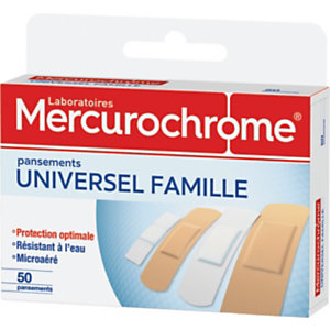 Mercurochrome Pansements Universel Famille 3 formats - boite de 50