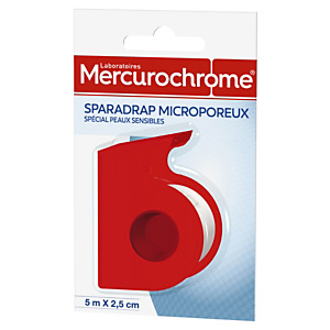 Mercurochrome Sparadrap Microporeux - 5 m x 2,5 cm Mercurochrome Sparadrap Microporeux - 5 m x 2,5 cm