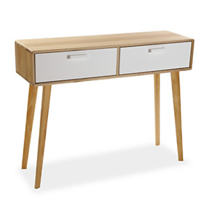 Mesa auxiliar Nordic, madera paulownia color pino, 100 x 30 x 78 cm Mesa auxiliar Nordic, madera paulownia color pino, 100 x 30 x 78 cm