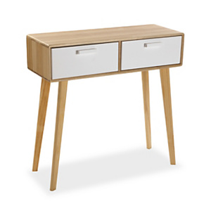 Mesa auxiliar Nordic, madera paulownia color pino, 80 x 30 x 78 cm Mesa auxiliar Nordic, madera paulownia color pino, 80 x 30 x 78 cm