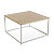 Mesa auxiliar White, metal blanco y madera color roble, 80 x 80 x 46 cm - 2