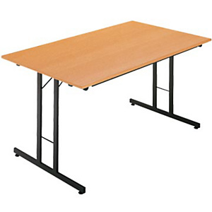 Mesa plegable 160 x 80 haya / patas negras Multiuso Mesa plegable 160 x 80 haya / patas negras Multiuso