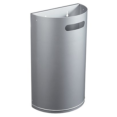 Metalen vuilnisbak 40 L grijs metaal - 1