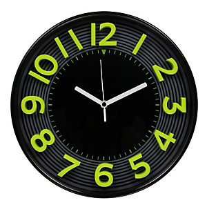 METHODO 3D, Orologio da parete, Nero/Giallo METHODO 3D, Orologio da parete, Nero/Giallo