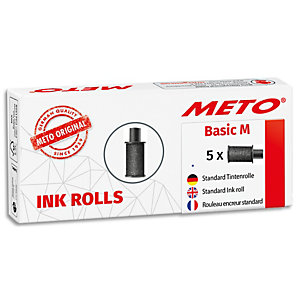 METO Pack de 5 rouleaux encreurs pour Meto Basic M 2 lignes