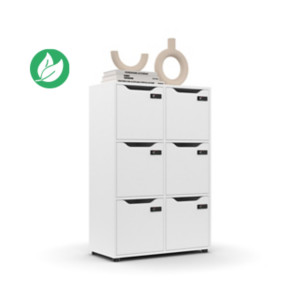 Meuble 6 cases porte à serrure à codes Flex'Office - H.121 x L.80 x P.40 - Blanc Meuble 6 cases porte à serrure à codes Flex'Office - H.121 x L.80 x P.40 - Blanc