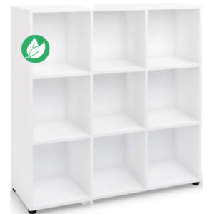 Meuble 9 cases - Casier de bureau individuel Flex’Office - H.121 x L.119 x P.40 cm. - Blanc Meuble 9 cases - Casier de bureau individuel Flex’Office - H.121 x L.119 x P.40 cm. - Blanc