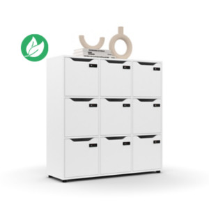 Meuble 9 cases porte à serrure à codes Flex’Office - H.121 x L.119 x P.40 cm. - Blanc Meuble 9 cases porte à serrure à codes Flex’Office - H.121 x L.119 x P.40 cm. - Blanc