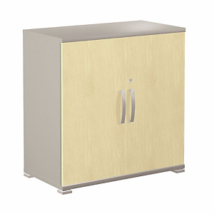 Meuble bas Activity 2 avec portes - H. 73 x L. 80 x P. 45 cm - Corps Aluminium - Coloris des portes : Hêtre. Meuble bas Activity 2 avec portes - H. 73 x L. 80 x P. 45 cm - Corps Aluminium - Coloris des portes : Hêtre.
