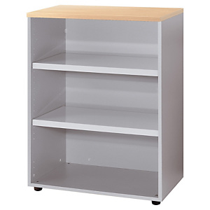 Meuble mi-hauteur Actual sans portes - H.102 x L.80 x P.47 cm - Corps Aluminium - Top Hêtre Meuble mi-hauteur Actual sans portes - H.102 x L.80 x P.47 cm - Corps Aluminium - Top Hêtre