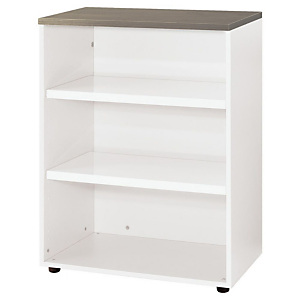 Meuble mi-hauteur Actual sans portes - H.102 x L.80 x P.47 cm - Corps Blanc - Top Chêne grisé Meuble mi-hauteur Actual sans portes - H.102 x L.80 x P.47 cm - Corps Blanc - Top Chêne grisé