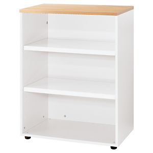 Meuble mi-hauteur Actual sans portes - H.102 x L.80 x P.47 cm - Corps Blanc - Top Chêne Meuble mi-hauteur Actual sans portes - H.102 x L.80 x P.47 cm - Corps Blanc - Top Chêne
