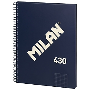MILAN 430 Serie 1918 Cuaderno, espiral, A4, 80 hojas, tapa de cartón rígido, cuadriculado 5 x 5 mm, microperforado, azul MILAN 430 Serie 1918 Cuaderno, espiral, A4, 80 hojas, tapa de cartón rígido, cuadriculado 5 x 5 mm, microperforado, azul