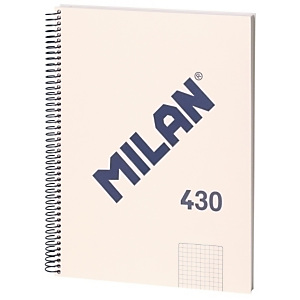 MILAN 430 Serie 1918 Cuaderno, espiral, A4, 80 hojas, tapa de cartón rígido, cuadriculado 5 x 5 mm, microperforado, beige MILAN 430 Serie 1918 Cuaderno, espiral, A4, 80 hojas, tapa de cartón rígido, cuadriculado 5 x 5 mm, microperforado, beige