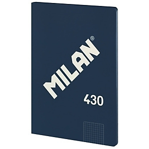 MILAN 430 Serie 1918 Cuaderno, libreta, encolado, tapa de cartón flexible, A4, 48 hojas, microperforado, cuadriculado 5 x 5 mm, azul MILAN 430 Serie 1918 Cuaderno, libreta, encolado, tapa de cartón flexible, A4, 48 hojas, microperforado, cuadriculado 5 x 5 mm, azul