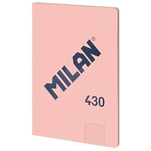 MILAN 430 Serie 1918 Cuaderno, libreta, encolado, tapa de cartón flexible, A4, 48 hojas, microperforado, cuadriculado 5 x 5 mm, rosa MILAN 430 Serie 1918 Cuaderno, libreta, encolado, tapa de cartón flexible, A4, 48 hojas, microperforado, cuadriculado 5 x 5 mm, rosa