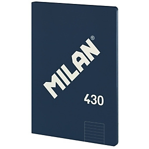 MILAN 430 Serie 1918 Cuaderno, libreta, encolado, tapa de cartón flexible, A4, 48 hojas, microperforado, rayado horizontal, azul MILAN 430 Serie 1918 Cuaderno, libreta, encolado, tapa de cartón flexible, A4, 48 hojas, microperforado, rayado horizontal, azul