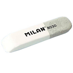 MILAN 8030 Goma de borrar mixta, caucho natural,  para borrar tinta y lápiz