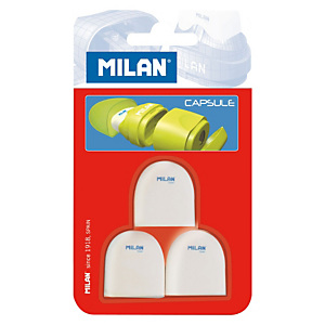 MILAN Blíster de 3 gomas de borrar Capsule