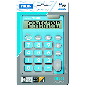 Milan Blíster calculadora Duo azul 10 dígitos teclas grandes Milan Blíster calculadora Duo azul 10 dígitos teclas grandes