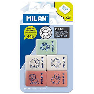 MILAN Goma de borrar 445, blister de 5 MILAN Goma de borrar 445, blister de 5