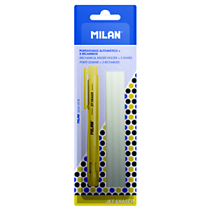 MILAN Jet Eraser Portagomas con 3 gomas de borrar MILAN Jet Eraser Portagomas con 3 gomas de borrar