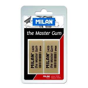 MILAN Master Gum Goma de borrar, Blister de 2