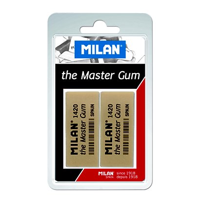 MILAN Master Gum Goma de borrar, Blister de 2 - 1
