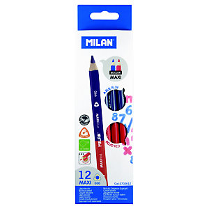 MILAN Maxi Lápiz bicolor azul-rojo, trazo grueso