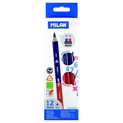 MILAN Maxi Lápiz bicolor azul-rojo, trazo grueso - 1