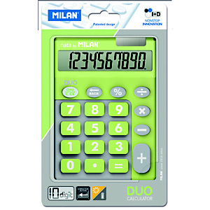 MILAN Milan Blíster calculadora Duo verde 10 dígitos teclas grandes MILAN Milan Blíster calculadora Duo verde 10 dígitos teclas grandes