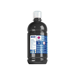 MILAN Témpera escolar botella de 500 ml. negro