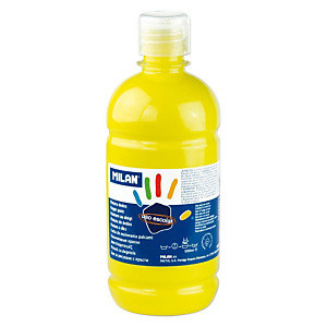 MILAN Pintura de dedos escolar botella de 500 ml. amarilla MILAN Pintura de dedos escolar botella de 500 ml. amarilla