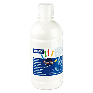 MILAN Pintura de dedos escolar botella de 500 ml. blanca MILAN Pintura de dedos escolar botella de 500 ml. blanca