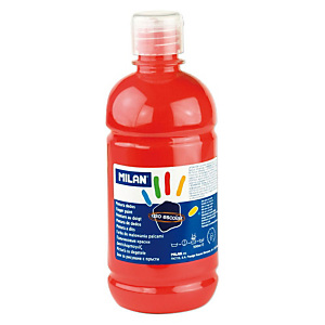 MILAN Pintura de dedos escolar botella de 500 ml. roja MILAN Pintura de dedos escolar botella de 500 ml. roja