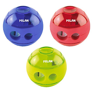 MILAN Sacapuntas de orificio doble con depósito, colores surtidos MILAN Sacapuntas de orificio doble con depósito, colores surtidos