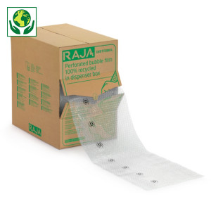 Miljövänliga bubbelfolieark i dispenserförpackning RAJA - 100% återvunnet material