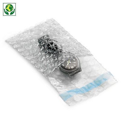 Miljövänliga transparenta bubbelpåsar RAJA - 100% återvunnet material