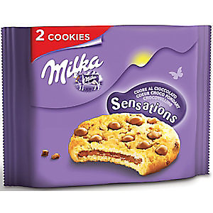 Milka Cookies sensations au cœur chocolat - Lot de 24 sachets de 2 biscuits
