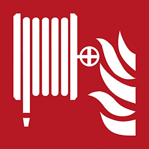 Lámina autoadhesiva de señal de seguridad contra incendios "Manguera contra incendios" 200 x 200 mm roja Lámina autoadhesiva de señal de seguridad contra incendios "Manguera contra incendios" 200 x 200 mm roja