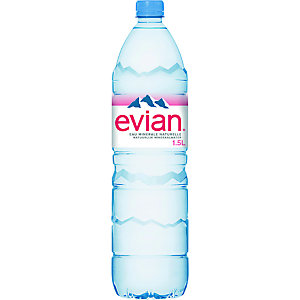 Mineraalwater Evian, set van 12 flessen 1,5 L