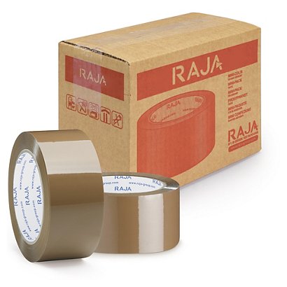 Mini-colis ruban adhésif polypropylène qualité industrielle Havane 50 mm x 60 m RAJA