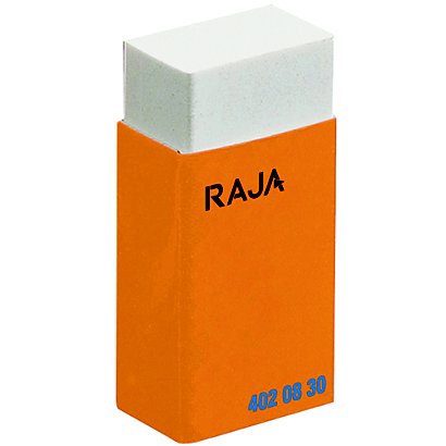 Mini gomme Raja, matière plastique, coloris blanc - Porte mines, crayons,  gommes