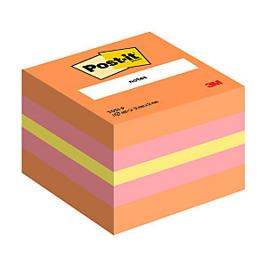 Mini kubus Post-it® 3 M geassorteerde kleuren roze