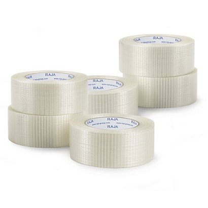 Mini paquete de 6 rollos de cinta adhesiva reforzada con filamentos cruzados RAJA® - 1