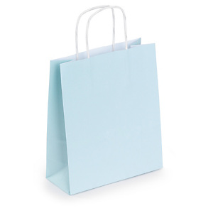 Mini sac kraft blanc à poignées torsadées 18x22x8 cm