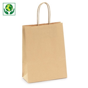 Mini-saco de papel kraft castanho ou branco