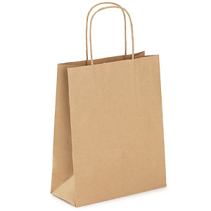 Mini Shopper, Carta Kraft, 18 x 24 x 8 cm, Avana (confezione 50 pezzi)