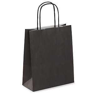 Mini Shopper, Carta Kraft, 18 x 24 x 8 cm, Nero (confezione 50 pezzi)